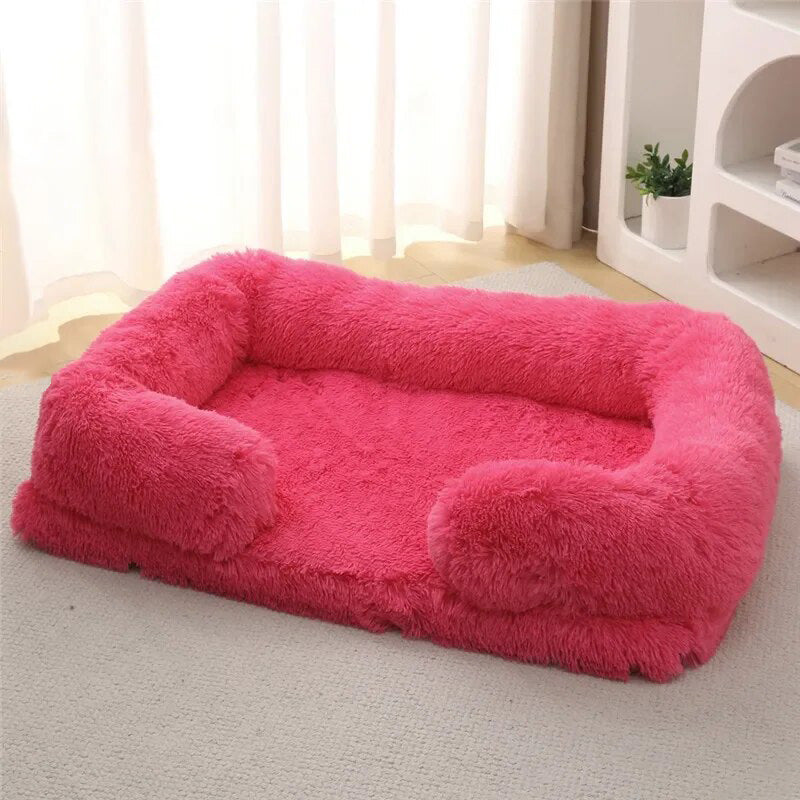 Cozy Orthopedic Faux Fur Memory Foam Lounger Dog Bed