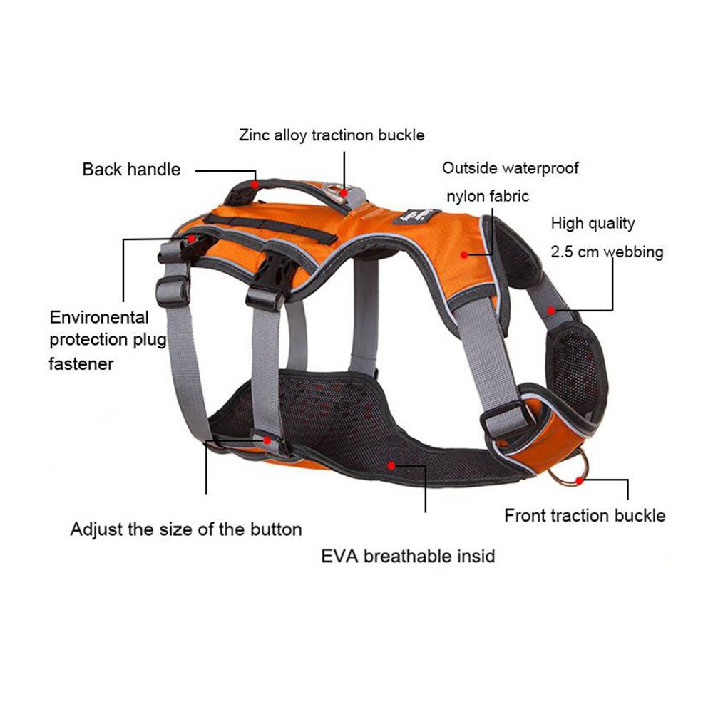 AdventureHarness™ - Outdoor Water-Resistant Dog Harness - The Barking Mutt