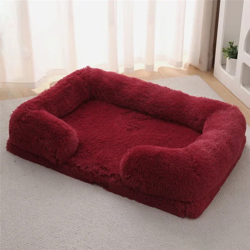 Cozy Orthopedic Faux Fur Memory Foam Lounger Dog Bed - The Barking Mutt