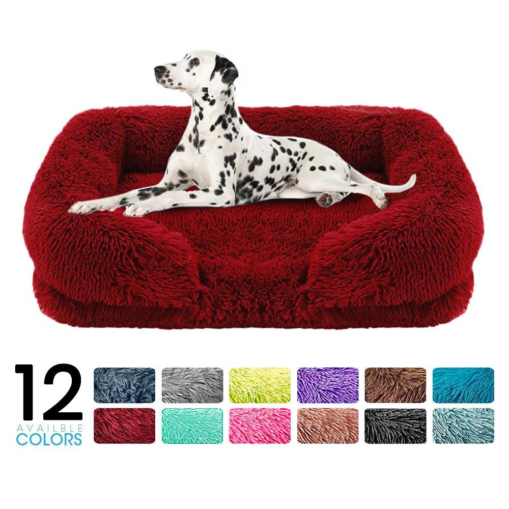 Faux fur memory foam dog bed best sale