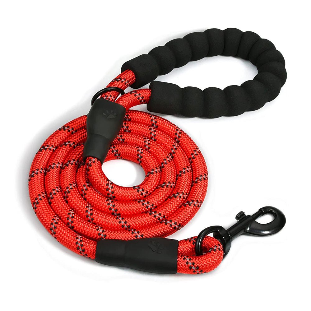 TagME 6 ft Slip Lead Dog Leash,12 Colors,Reflective Strong Rope Slip Leash with Padded Handle,Durable No Pulling Pet Training Leash for Large Dogs,Red