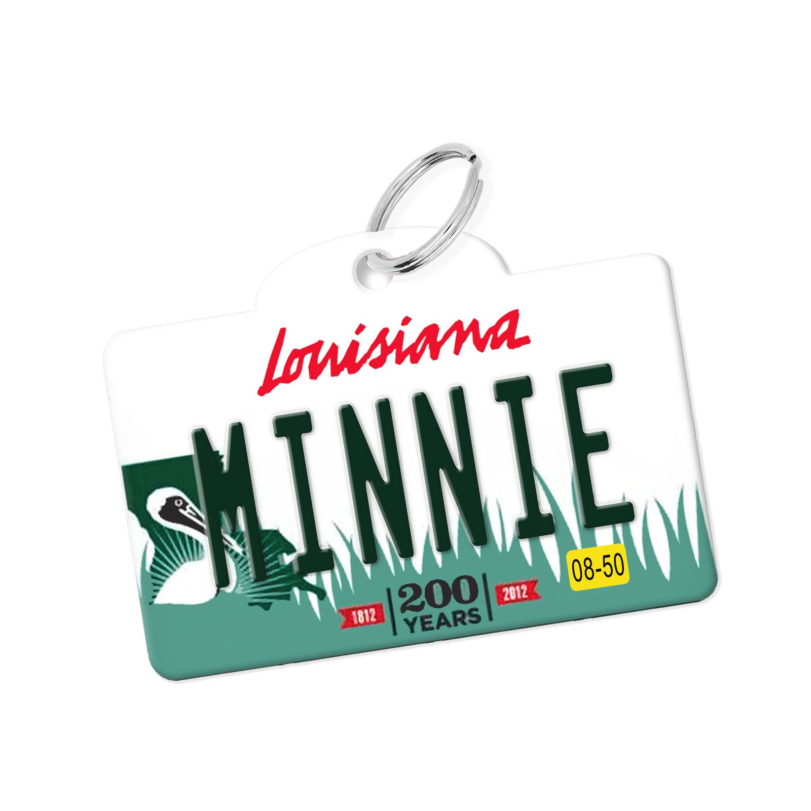 Personalized Louisiana License Plate Keychain Tag Vintage 