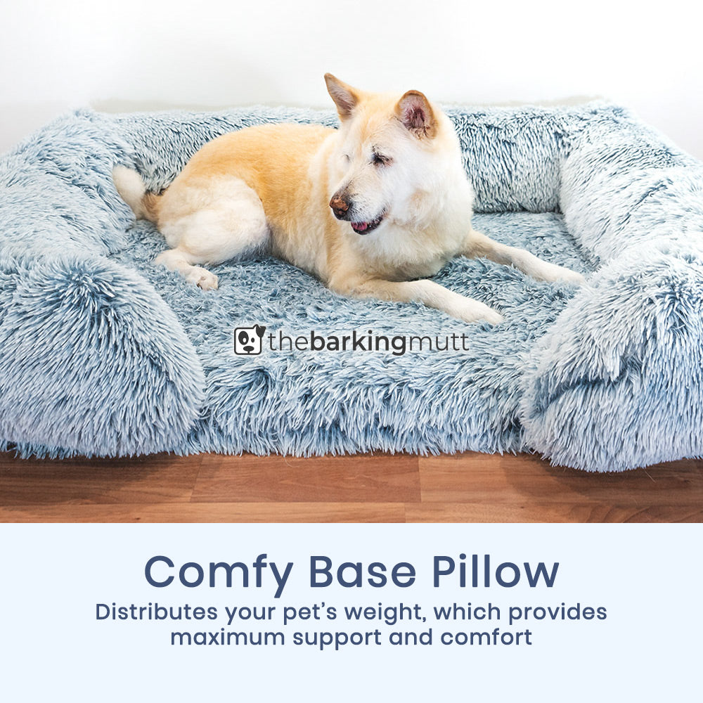 Cozy Orthopedic Faux Fur Memory Foam Lounger Dog Bed