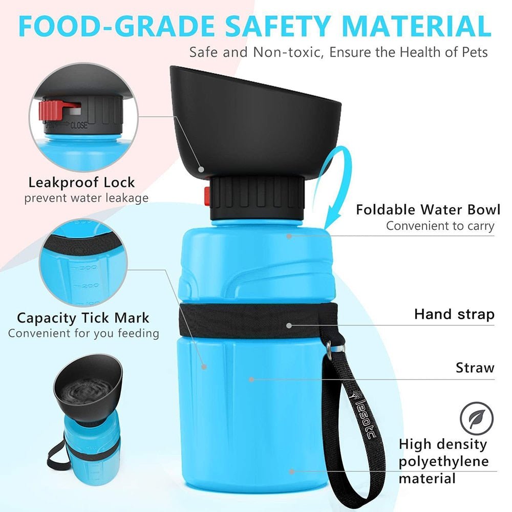 Collapsible Water Bottle Food-Grade Silicone Portable Leak Proof Travel  Water Bottle, 18oz (Aqua Blue)