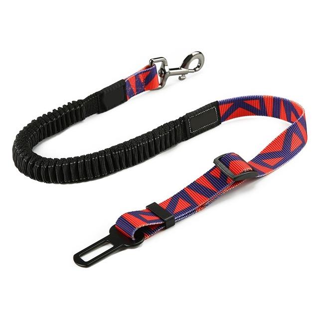 Adjustable dog seat outlet belt