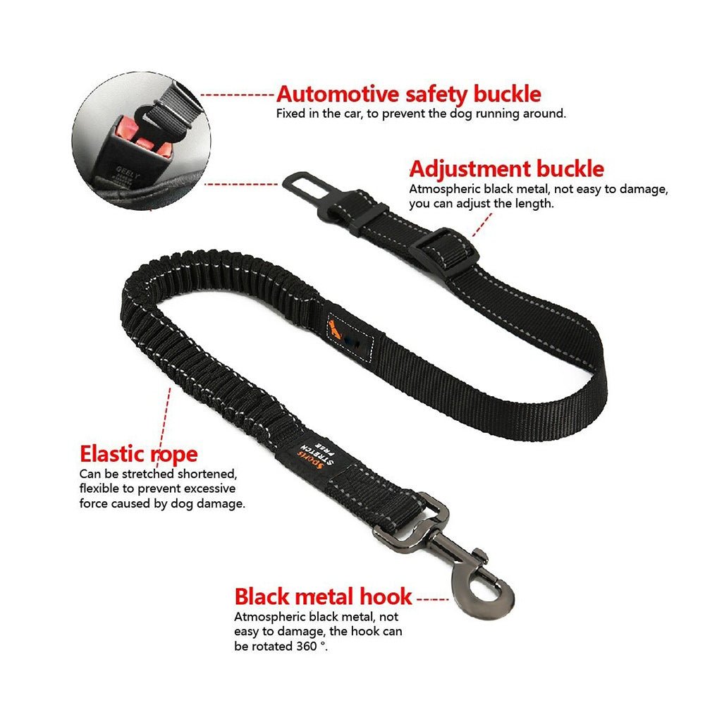 Premium Adjustable Dog Seat Belt - The Barking Mutt