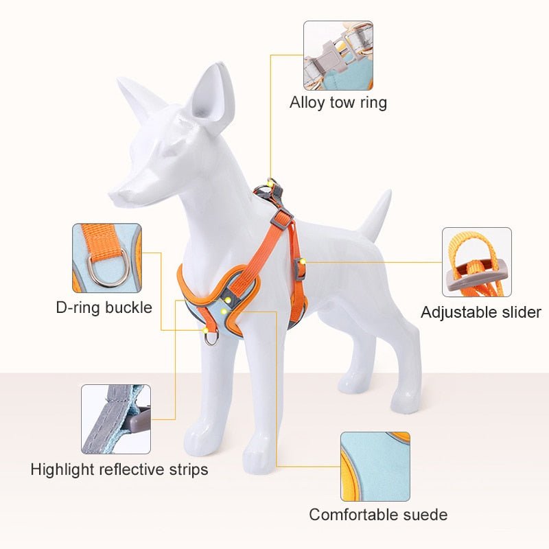 Reflective Adjustable No Pull Dog Harness - The Barking Mutt